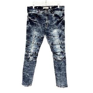 Evolution In Design Destroyed Distressed Acid Washed Skinny Jeans Size 36